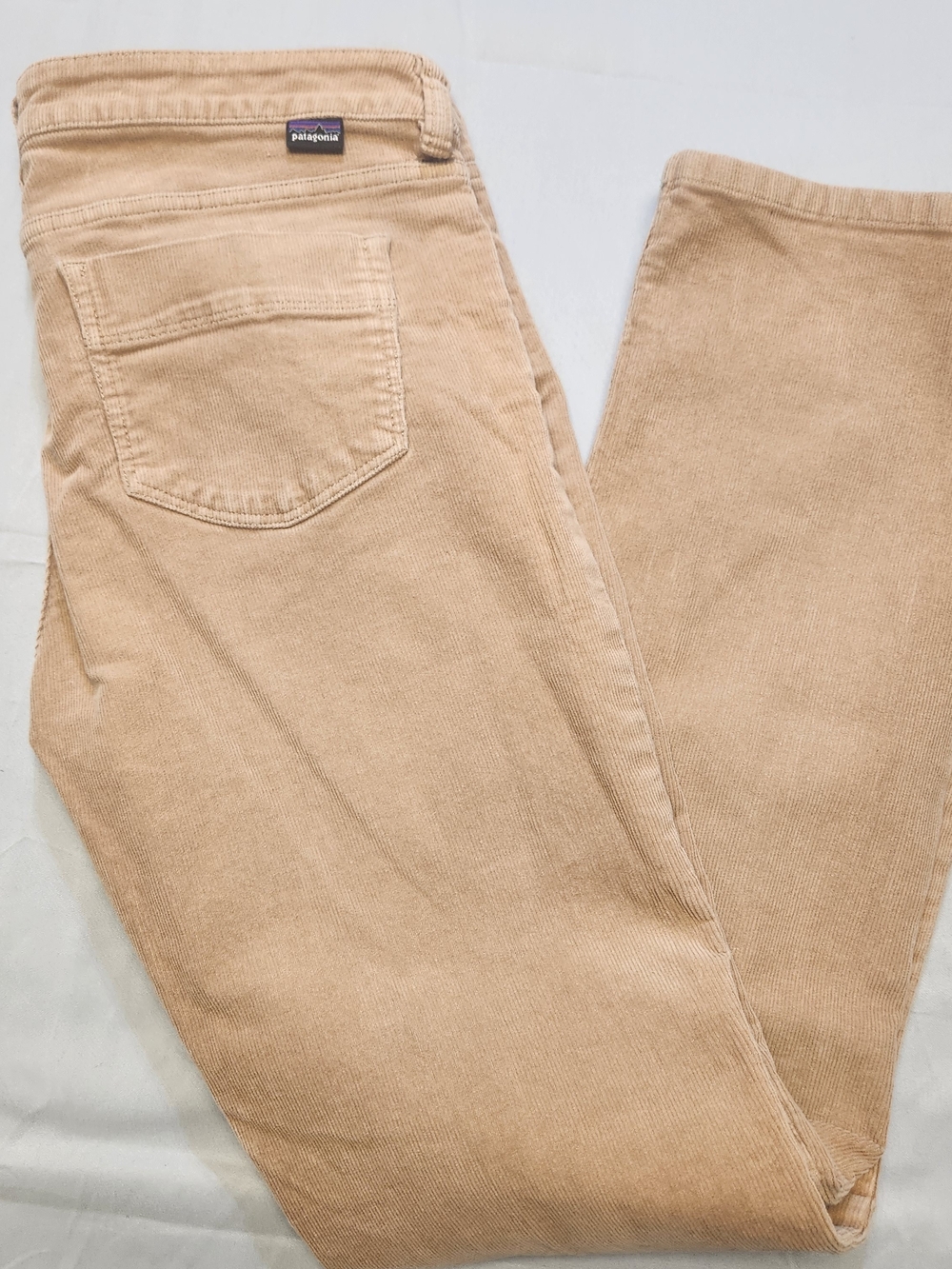 Patagonia Womens Sz 32x30 Fitted Organic Cotton Corduroy Pants Khaki Beige Hike